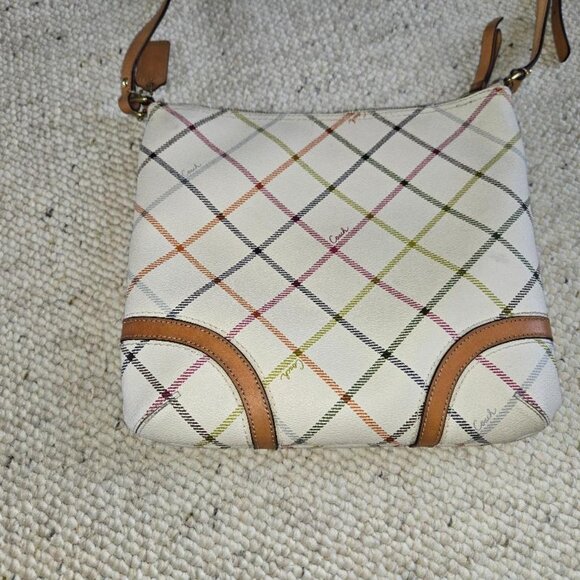 Coach Tatersall Heritage Peyton Crossbody and matching pouch - Picture 2 of 15